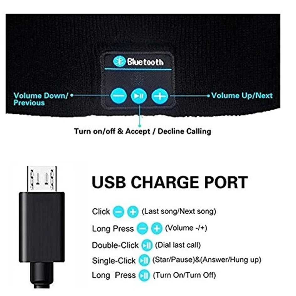 Smart Earphone Hat Rechargeable