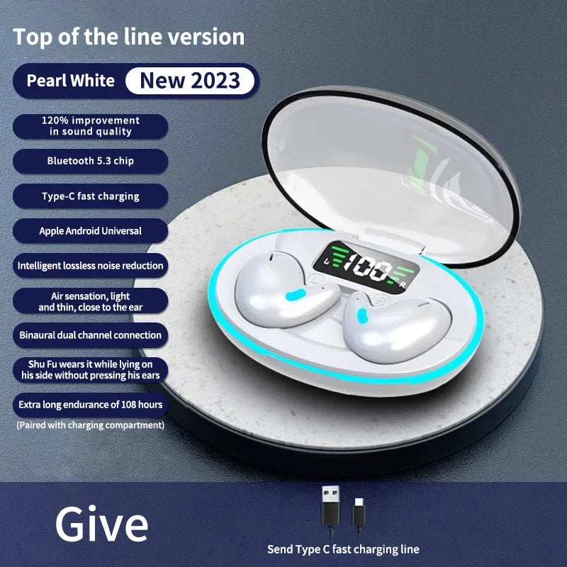 Hidden Earbuds IPX5 Waterproof Noise Reduction Sports Headset