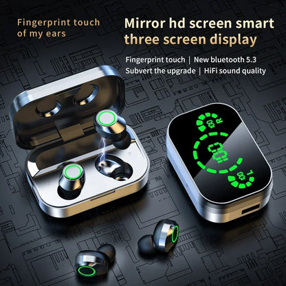 YD03 Mirror Storage Box Handfree Blutooth Earphone
