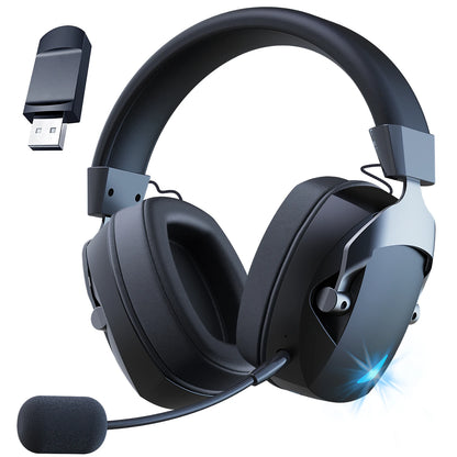 Wireless Gaming Headset with Detachable Noise Cancelling Microphone