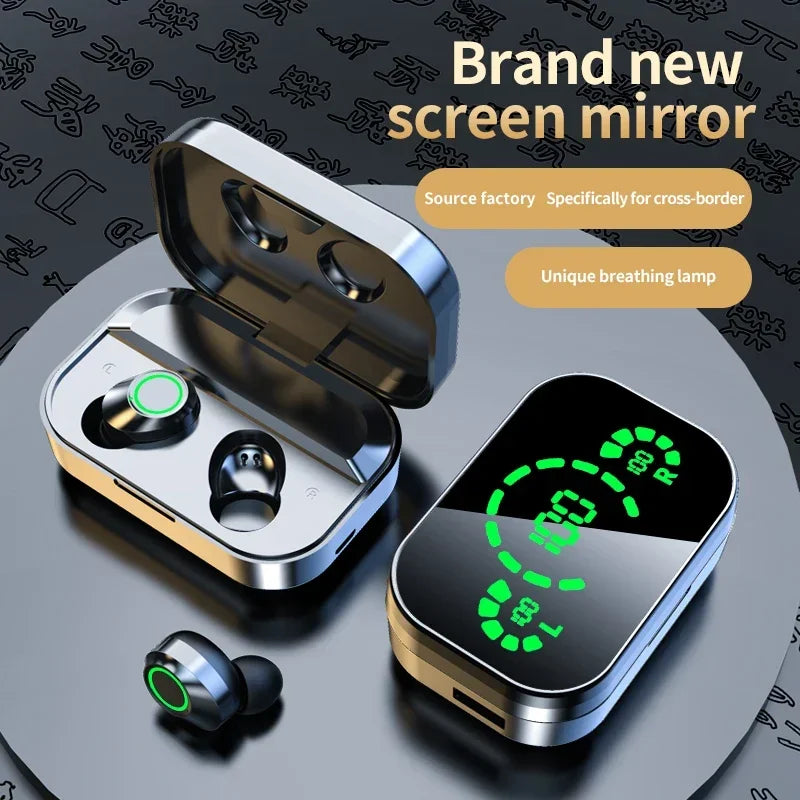 YD03 Mirror Storage Box Handfree Blutooth Earphone