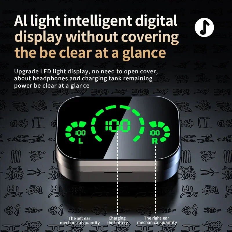 YD03 Mirror Storage Box Handfree Blutooth Earphone